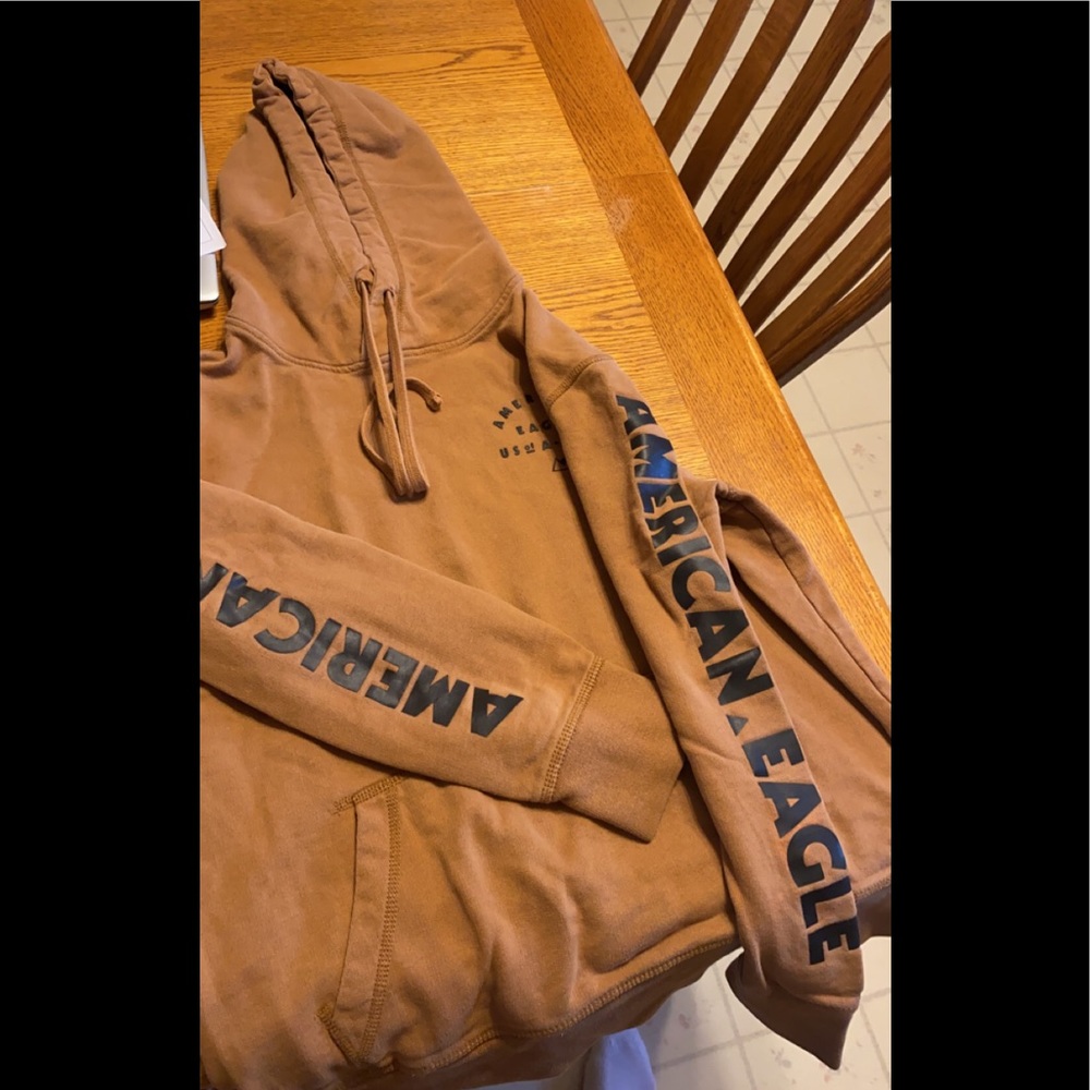 brown american eagle hoodie